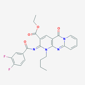 ethyl 7-butyl-6-(3,4-difluorobenzoyl)imino-2-oxo-1,7,9-triazatricyclo[8.4.0.03,8]tetradeca-3(8),4,9,11,13-pentaene-5-carboxylate