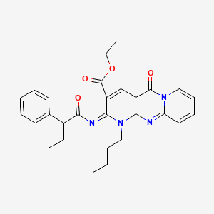 ethyl 7-butyl-2-oxo-6-(2-phenylbutanoylimino)-1,7,9-triazatricyclo[8.4.0.03,8]tetradeca-3(8),4,9,11,13-pentaene-5-carboxylate