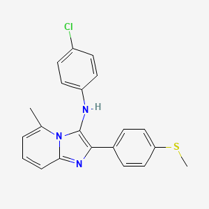 molecular formula C21H18ClN3S B11451309 N-(4-chlorophenyl)-5-methyl-2-[4-(methylsulfanyl)phenyl]imidazo[1,2-a]pyridin-3-amine 