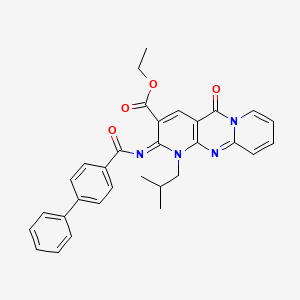 ethyl 7-(2-methylpropyl)-2-oxo-6-(4-phenylbenzoyl)imino-1,7,9-triazatricyclo[8.4.0.03,8]tetradeca-3(8),4,9,11,13-pentaene-5-carboxylate