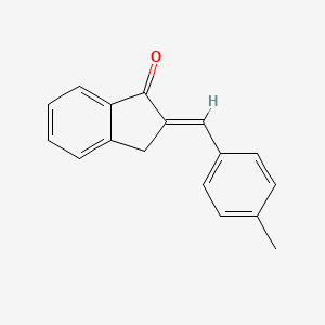 molecular formula C17H14O B11451337 2-(p-Methylbenzylindene)-1-indanone CAS No. 17434-22-9