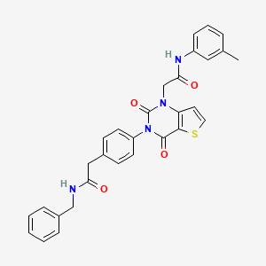 N-benzyl-2-(4-(2,4-dioxo-1-(2-oxo-2-(m-tolylamino)ethyl)-1,2-dihydrothieno[3,2-d]pyrimidin-3(4H)-yl)phenyl)acetamide