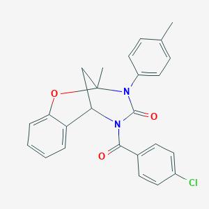 5-(4-chlorobenzoyl)-2-methyl-3-(4-methylphenyl)-2,3,5,6-tetrahydro-4H-2,6-methano-1,3,5-benzoxadiazocin-4-one