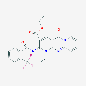 ethyl 2-oxo-7-propyl-6-[2-(trifluoromethyl)benzoyl]imino-1,7,9-triazatricyclo[8.4.0.03,8]tetradeca-3(8),4,9,11,13-pentaene-5-carboxylate