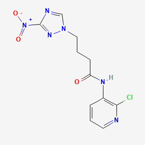 molecular formula C11H11ClN6O3 B11451350 N-(2-chloropyridin-3-yl)-4-(3-nitro-1H-1,2,4-triazol-1-yl)butanamide 