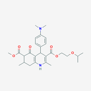 6-Methyl 3-[2-(propan-2-yloxy)ethyl] 4-[4-(dimethylamino)phenyl]-2,7-dimethyl-5-oxo-1,4,5,6,7,8-hexahydroquinoline-3,6-dicarboxylate