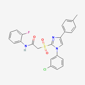 2-{[1-(3-chlorophenyl)-4-(4-methylphenyl)-1H-imidazol-2-yl]sulfonyl}-N-(2-fluorophenyl)acetamide