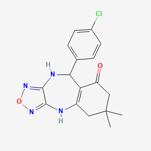 9-(4-chlorophenyl)-6,6-dimethyl-6,7,9,10-tetrahydro-4H-[1,2,5]oxadiazolo[3,4-b][1,4]benzodiazepin-8(5H)-one