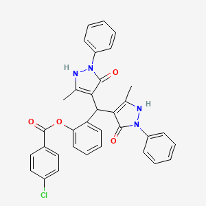 2-[bis(5-hydroxy-3-methyl-1-phenyl-1H-pyrazol-4-yl)methyl]phenyl 4-chlorobenzoate