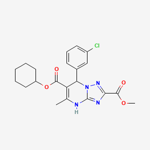 molecular formula C21H23ClN4O4 B11451397 6-Cyclohexyl 2-methyl 7-(3-chlorophenyl)-5-methyl-4,7-dihydro[1,2,4]triazolo[1,5-a]pyrimidine-2,6-dicarboxylate 