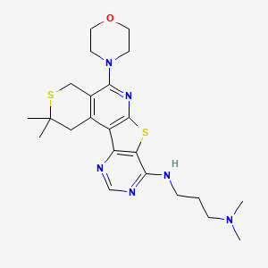 N'-(2,2-Dimethyl-5-morpholin-4-yl-1,4-dihydro-2H-3,7-dithia-6,9,11-triaza-benzo[c]fluoren-8-yl)-N,N-dim ethyl-propane-1,3-diamine