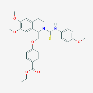 Ethyl 4-({6,7-dimethoxy-2-[(4-methoxyphenyl)carbamothioyl]-1,2,3,4-tetrahydroisoquinolin-1-YL}methoxy)benzoate