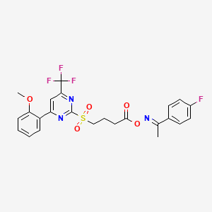 1-({[(1E)-1-(4-fluorophenyl)ethylidene]amino}oxy)-4-{[4-(2-methoxyphenyl)-6-(trifluoromethyl)pyrimidin-2-yl]sulfonyl}butan-1-one