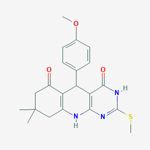 5-(4-methoxyphenyl)-8,8-dimethyl-2-(methylsulfanyl)-1H,4H,5H,6H,7H,8H,9H,10H-pyrimido[4,5-b]quinoline-4,6-dione