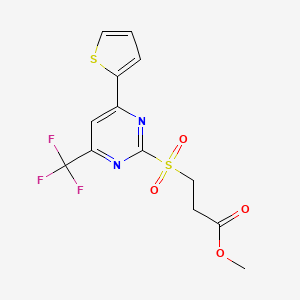 Methyl 3-{[4-(thiophen-2-yl)-6-(trifluoromethyl)pyrimidin-2-yl]sulfonyl}propanoate