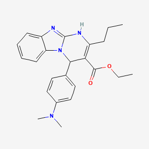 molecular formula C24H28N4O2 B11451479 Ethyl 4-[4-(dimethylamino)phenyl]-2-propyl-1,4-dihydropyrimido[1,2-a]benzimidazole-3-carboxylate 