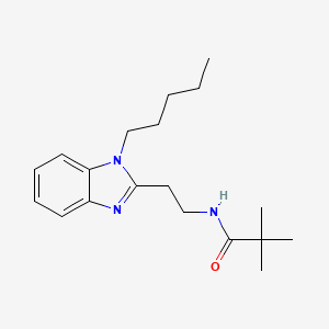 molecular formula C19H29N3O B11451483 2,2-dimethyl-N-[2-(1-pentyl-1H-benzimidazol-2-yl)ethyl]propanamide 