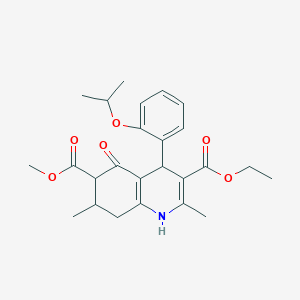 3-Ethyl 6-methyl 2,7-dimethyl-5-oxo-4-[2-(propan-2-yloxy)phenyl]-1,4,5,6,7,8-hexahydroquinoline-3,6-dicarboxylate