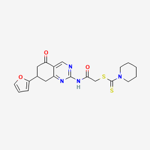 2-{[7-(Furan-2-yl)-5-oxo-5,6,7,8-tetrahydroquinazolin-2-yl]amino}-2-oxoethyl piperidine-1-carbodithioate