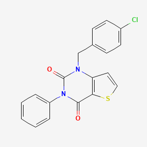 molecular formula C19H13ClN2O2S B11451516 1-(4-chlorobenzyl)-3-phenylthieno[3,2-d]pyrimidine-2,4(1H,3H)-dione 