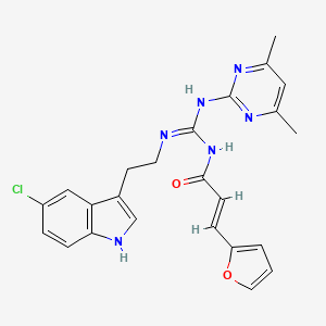 (2E)-N-[(E)-{[2-(5-Chloro-1H-indol-3-YL)ethyl]amino}[(4,6-dimethylpyrimidin-2-YL)amino]methylidene]-3-(furan-2-YL)prop-2-enamide