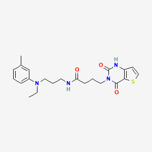 molecular formula C22H28N4O3S B11451519 4-(2,4-dioxo-1,4-dihydrothieno[3,2-d]pyrimidin-3(2H)-yl)-N-(3-(ethyl(m-tolyl)amino)propyl)butanamide 