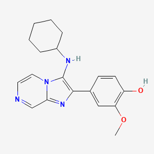 4-[3-(Cyclohexylamino)imidazo[1,2-a]pyrazin-2-yl]-2-methoxyphenol