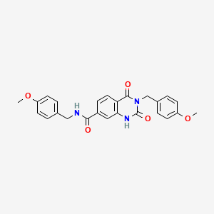 molecular formula C25H23N3O5 B11451540 N,3-bis(4-methoxybenzyl)-2,4-dioxo-1,2,3,4-tetrahydroquinazoline-7-carboxamide 