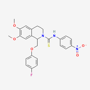 molecular formula C25H24FN3O5S B11451545 1-((4-fluorophenoxy)methyl)-6,7-dimethoxy-N-(4-nitrophenyl)-3,4-dihydroisoquinoline-2(1H)-carbothioamide 