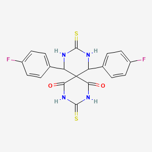 molecular formula C19H14F2N4O2S2 B11451571 7,11-Bis(4-fluorophenyl)-3,9-dithioxo-2,4,8,10-tetraazaspiro[5.5]undecane-1,5-dione 