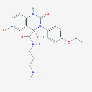 6-bromo-N-[3-(dimethylamino)propyl]-3-(4-ethoxyphenyl)-4-hydroxy-2-oxo-1,2,3,4-tetrahydroquinazoline-4-carboxamide