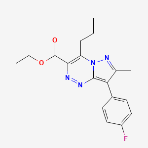 molecular formula C18H19FN4O2 B11451573 Ethyl 8-(4-fluorophenyl)-7-methyl-4-propylpyrazolo[5,1-c][1,2,4]triazine-3-carboxylate 