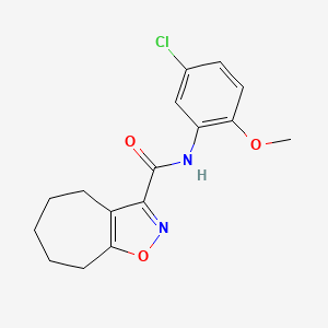 molecular formula C16H17ClN2O3 B11451579 N-(5-chloro-2-methoxyphenyl)-5,6,7,8-tetrahydro-4H-cyclohepta[d][1,2]oxazole-3-carboxamide 