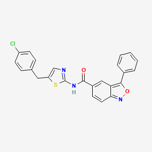 molecular formula C24H16ClN3O2S B11451588 N-[5-(4-chlorobenzyl)-1,3-thiazol-2-yl]-3-phenyl-2,1-benzoxazole-5-carboxamide 