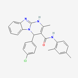 molecular formula C26H23ClN4O B11451606 4-(4-chlorophenyl)-N-(2,4-dimethylphenyl)-2-methyl-1,4-dihydropyrimido[1,2-a]benzimidazole-3-carboxamide 