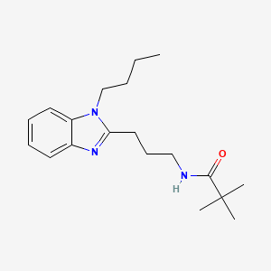 molecular formula C19H29N3O B11451614 N-[3-(1-butyl-1H-benzimidazol-2-yl)propyl]-2,2-dimethylpropanamide 