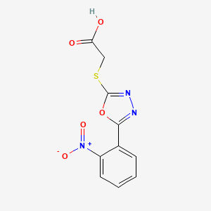 molecular formula C10H7N3O5S B11451626 {[5-(2-Nitrophenyl)-1,3,4-oxadiazol-2-yl]sulfanyl}acetic acid 