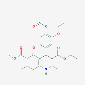 3-Ethyl 6-methyl 4-[4-(acetyloxy)-3-ethoxyphenyl]-2,7-dimethyl-5-oxo-1,4,5,6,7,8-hexahydroquinoline-3,6-dicarboxylate