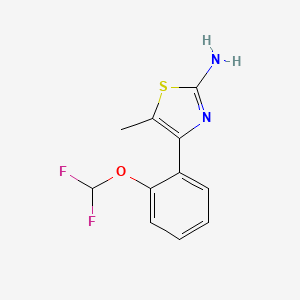 molecular formula C11H10F2N2OS B11451635 4-[2-(Difluoromethoxy)phenyl]-5-methyl-1,3-thiazol-2-amine 