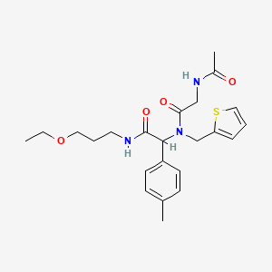 N~2~-acetyl-N-{2-[(3-ethoxypropyl)amino]-1-(4-methylphenyl)-2-oxoethyl}-N-(thiophen-2-ylmethyl)glycinamide