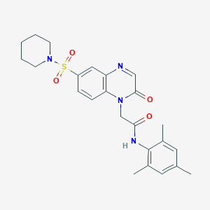 N-mesityl-2-(2-oxo-6-(piperidin-1-ylsulfonyl)quinoxalin-1(2H)-yl)acetamide