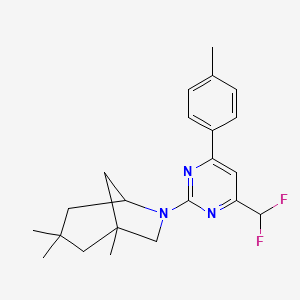 molecular formula C22H27F2N3 B11451759 6-[4-(Difluoromethyl)-6-(4-methylphenyl)pyrimidin-2-yl]-1,3,3-trimethyl-6-azabicyclo[3.2.1]octane 