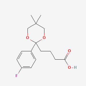 molecular formula C₁₆H₂₁FO₄ B1145176 2-(4-Fluorophenyl)-5,5-dimethyl-1,3-dioxane-2-butyric acid CAS No. 953805-21-5