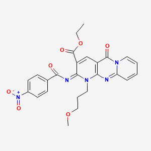 ethyl 7-(3-methoxypropyl)-6-(4-nitrobenzoyl)imino-2-oxo-1,7,9-triazatricyclo[8.4.0.03,8]tetradeca-3(8),4,9,11,13-pentaene-5-carboxylate