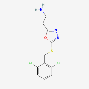 2-{5-[(2,6-Dichlorobenzyl)sulfanyl]-1,3,4-oxadiazol-2-yl}ethanamine