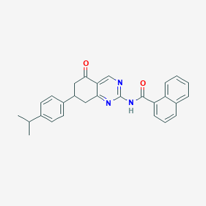 N-{5-oxo-7-[4-(propan-2-yl)phenyl]-5,6,7,8-tetrahydroquinazolin-2-yl}naphthalene-1-carboxamide