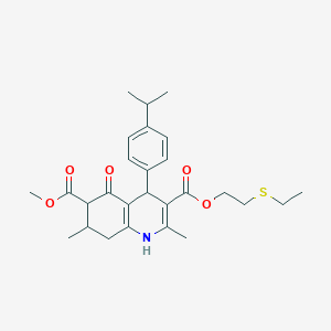 3-[2-(Ethylsulfanyl)ethyl] 6-methyl 2,7-dimethyl-5-oxo-4-[4-(propan-2-yl)phenyl]-1,4,5,6,7,8-hexahydroquinoline-3,6-dicarboxylate