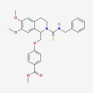 molecular formula C28H30N2O5S B11451833 Methyl 4-{[2-(benzylcarbamothioyl)-6,7-dimethoxy-1,2,3,4-tetrahydroisoquinolin-1-YL]methoxy}benzoate 