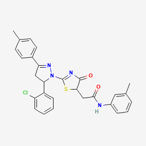 2-{2-[5-(2-chlorophenyl)-3-(4-methylphenyl)-4,5-dihydro-1H-pyrazol-1-yl]-4-oxo-4,5-dihydro-1,3-thiazol-5-yl}-N-(3-methylphenyl)acetamide