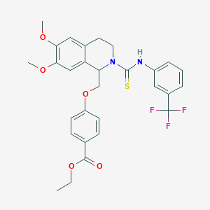 Ethyl 4-[(6,7-dimethoxy-2-{[3-(trifluoromethyl)phenyl]carbamothioyl}-1,2,3,4-tetrahydroisoquinolin-1-YL)methoxy]benzoate